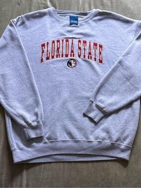 Vintage Florida State Crewneck Sweatshirt - Light Gray with Garnet Logo
